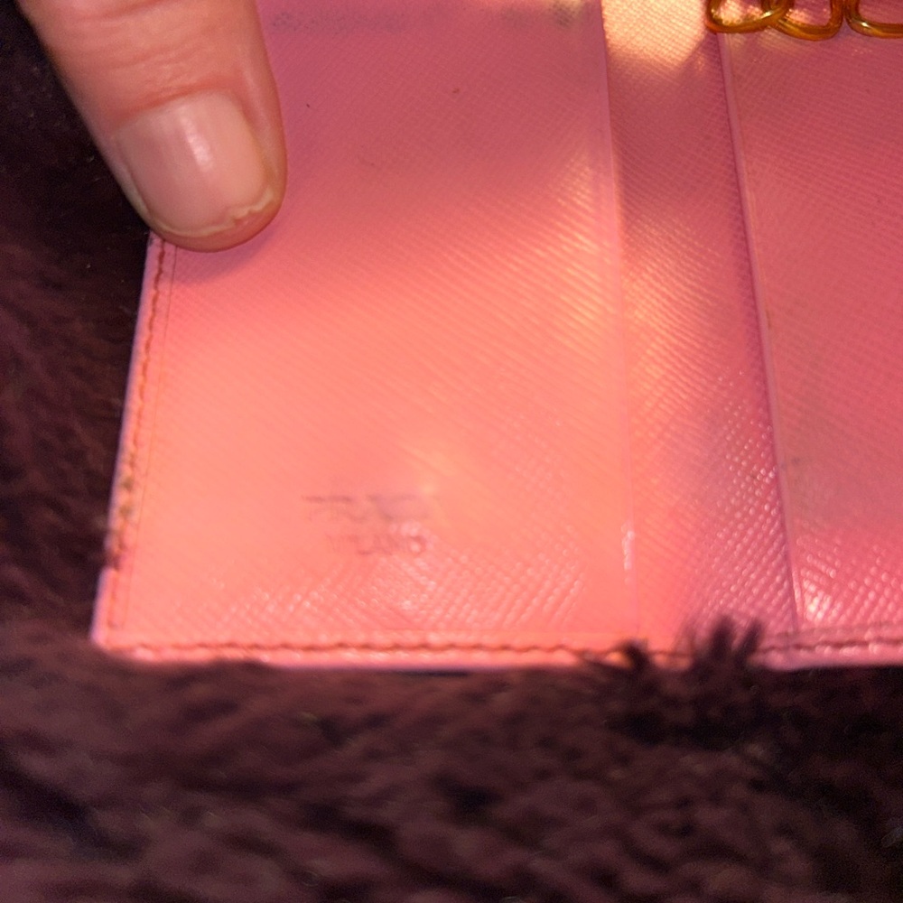 👏🏼SOLD!  Do not purchase!  Prada Pink Safiano Leather Wallet key card holder. - Picture 9 of 11